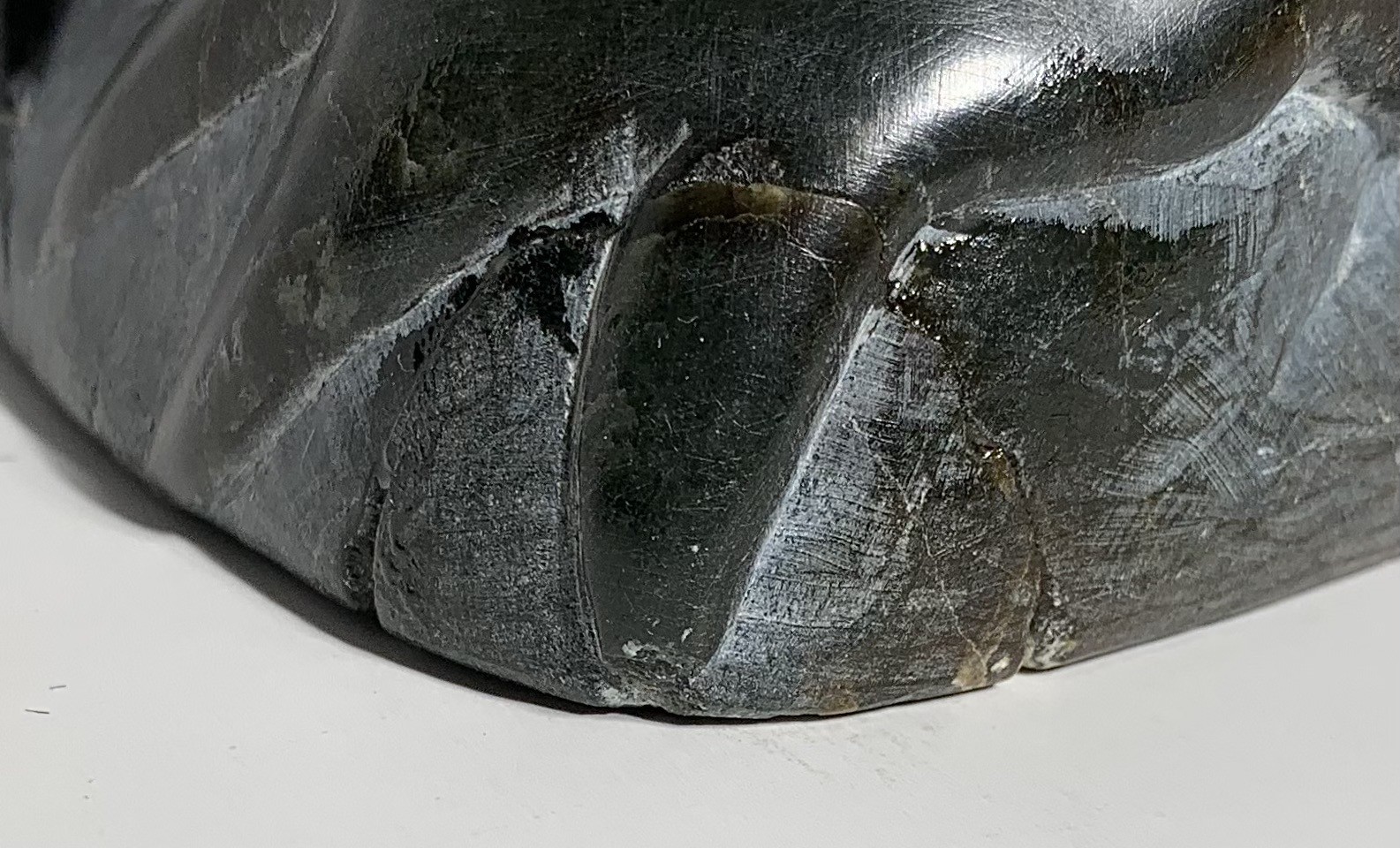 Vintage INUIT SOAPSTONE BIRD CARVING SIGNED 13” CANADIAN