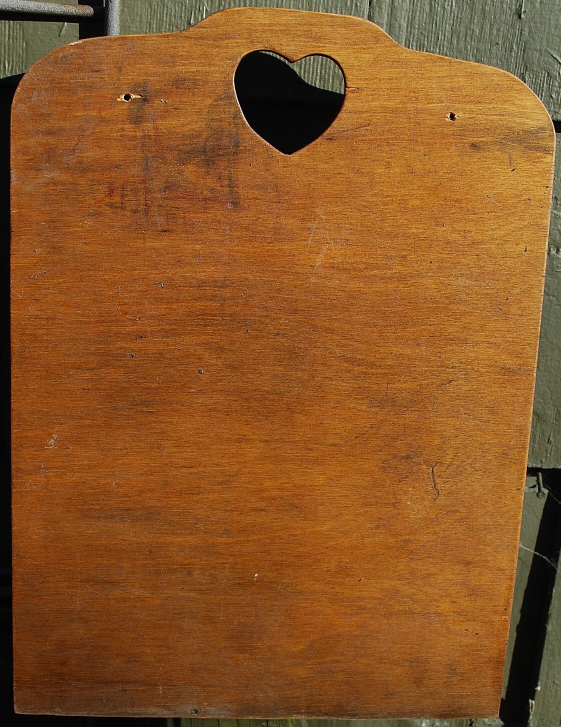 Antique PRIMITIVE HANDMADE Wood Checkerboard Original Paint Game Board 14"