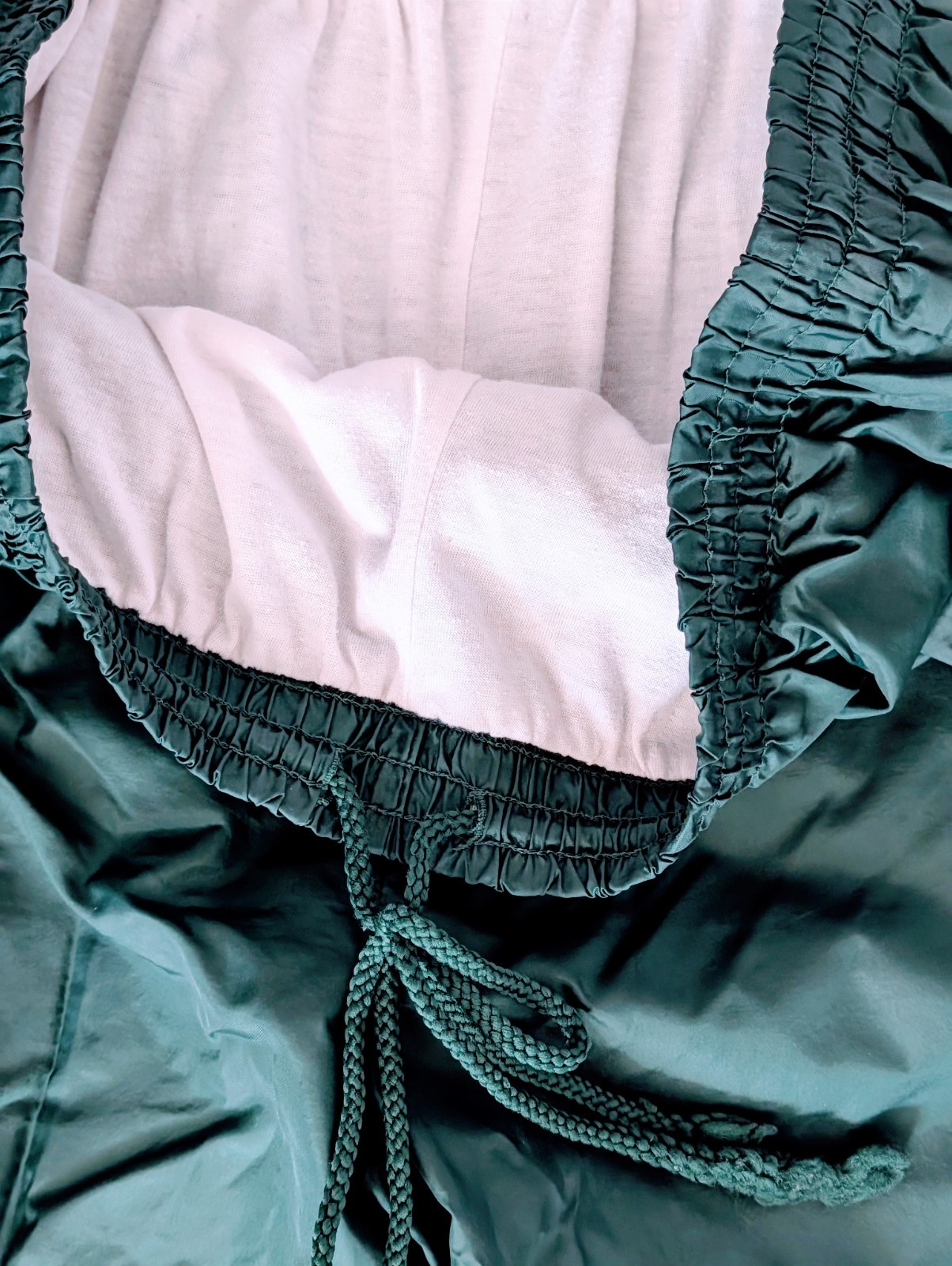 VTG Jerzees Dark Green Jogger Pants Mens XL Lined Windbreaker Ankle Zip Nylon