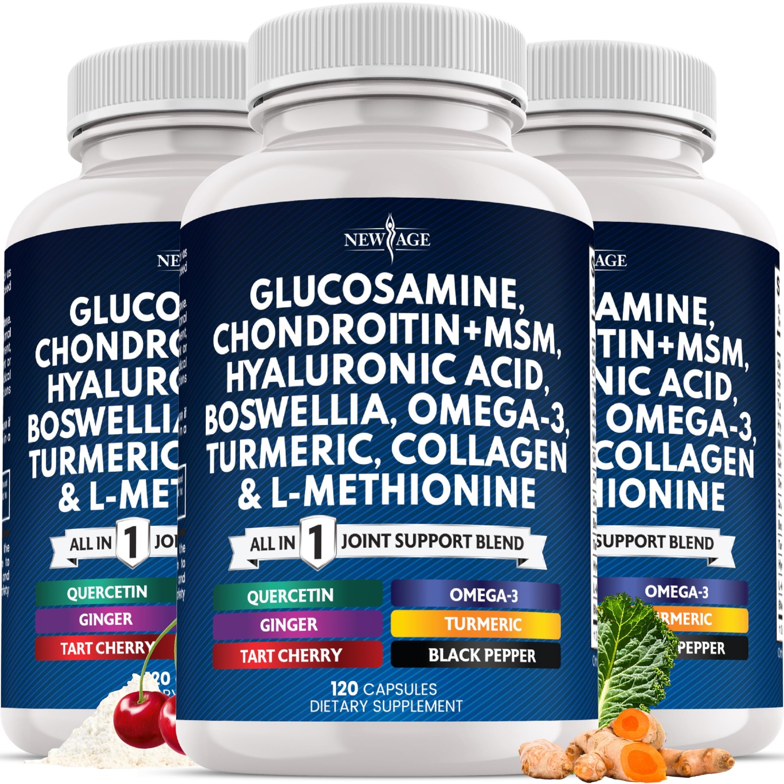 Glucosamine Chondroitin, MSM, Turmeric Curcumin, Collagen, Hyaluronic Acid, Omeg