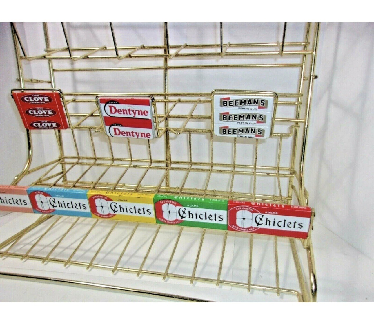 NOS 1960’s Chiclets Chewing Gum Metal Sign Store Display Rack Advertising 60’s