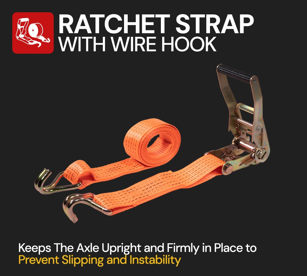 2PK 6-Lug Shipping Container Wheel Kit 8,000 lb for 20–40 ft Containers w/ Strap