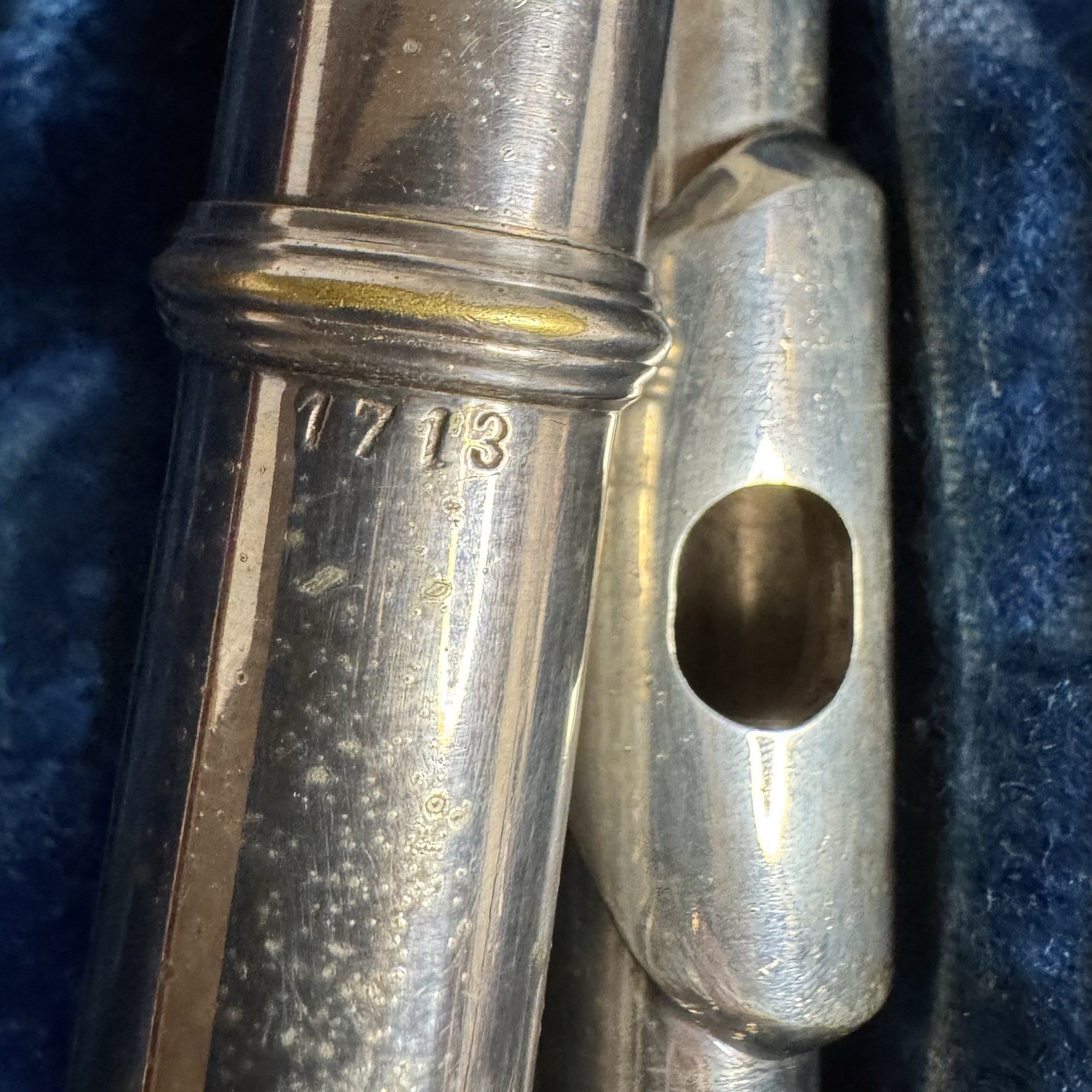 Vintage Alexandre Paris Flute With Case Italy Silver Plated 1713 W/Cleaning Rod