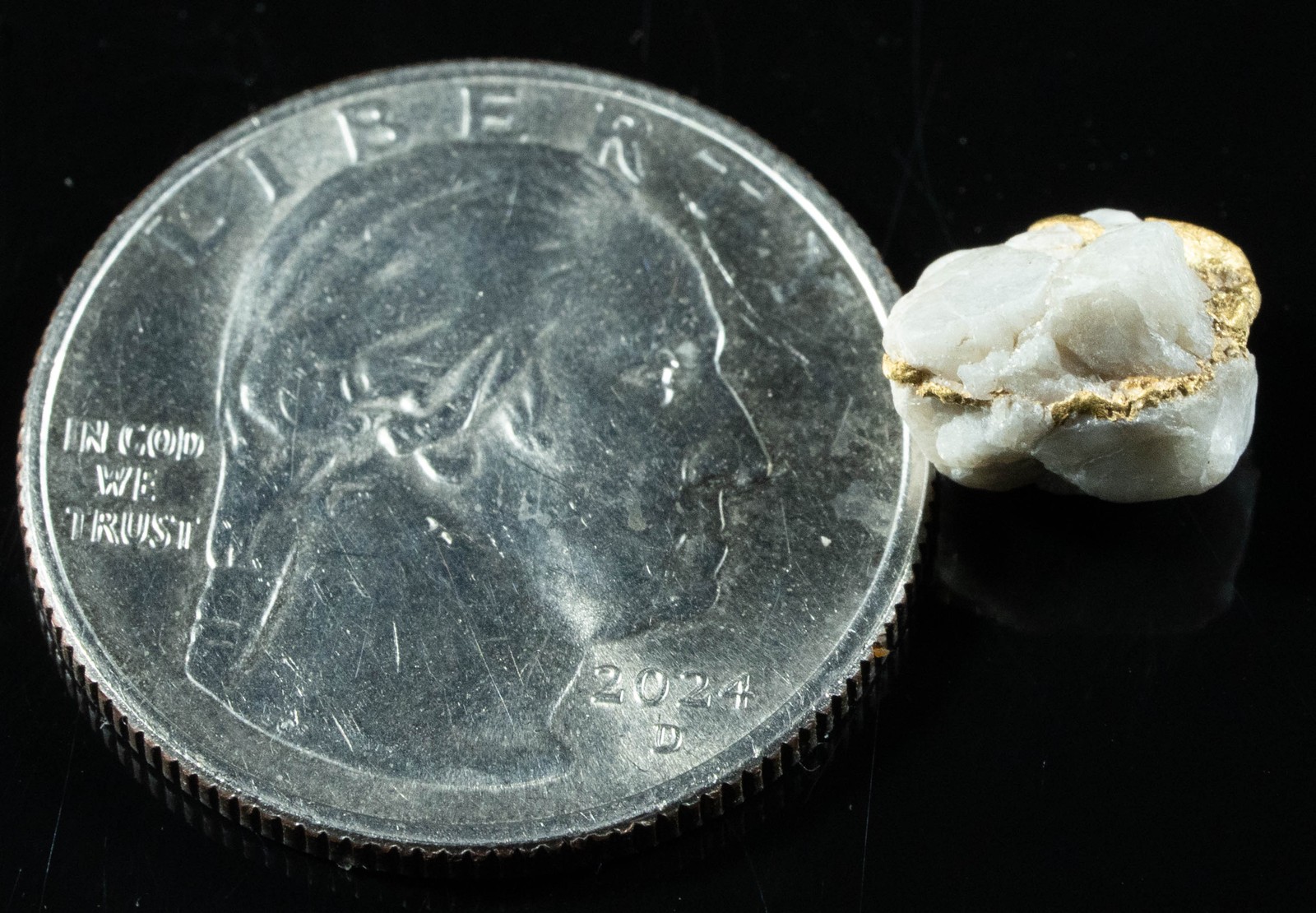 QN-37 "Alaskan BC Gold Nuggets with Quartz" Genuine 1.54 Grams