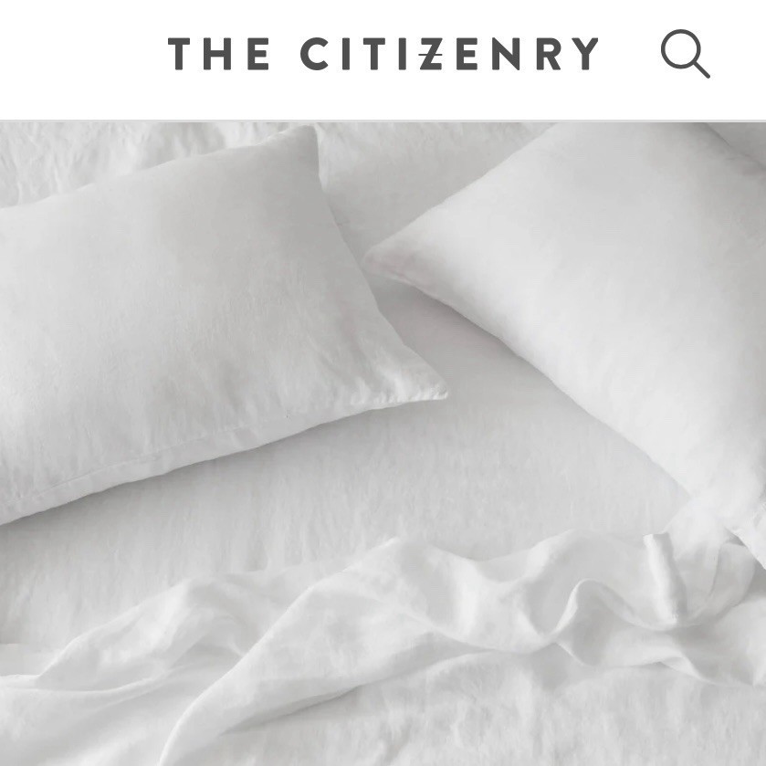 The Citizenry STONEWASHED LINEN SHEET SETS Queen white - Ships Free