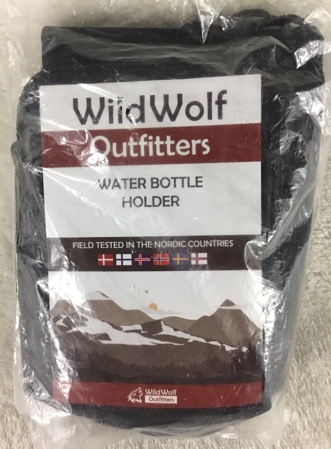 Wild Wolf Outfitters 32oz Water Bottle Holder Black Padded Shoulder Strap New!