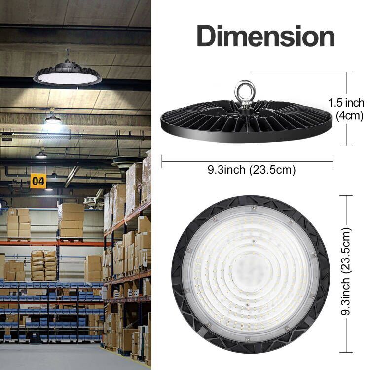 100W UFO High Bay LED Lights, Highbay with US Plug Commercial Bay Lighting 12PCS