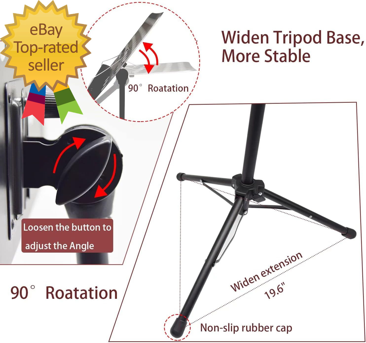 Sheet Music Stand with Light & Phone Holder 57" Music Stand for Sheet Music