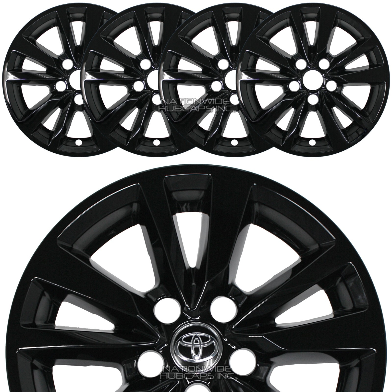 4 fits Toyota Camry LE 2025-2026 Black 16" Wheel Skins Full Rim Covers Hub Caps