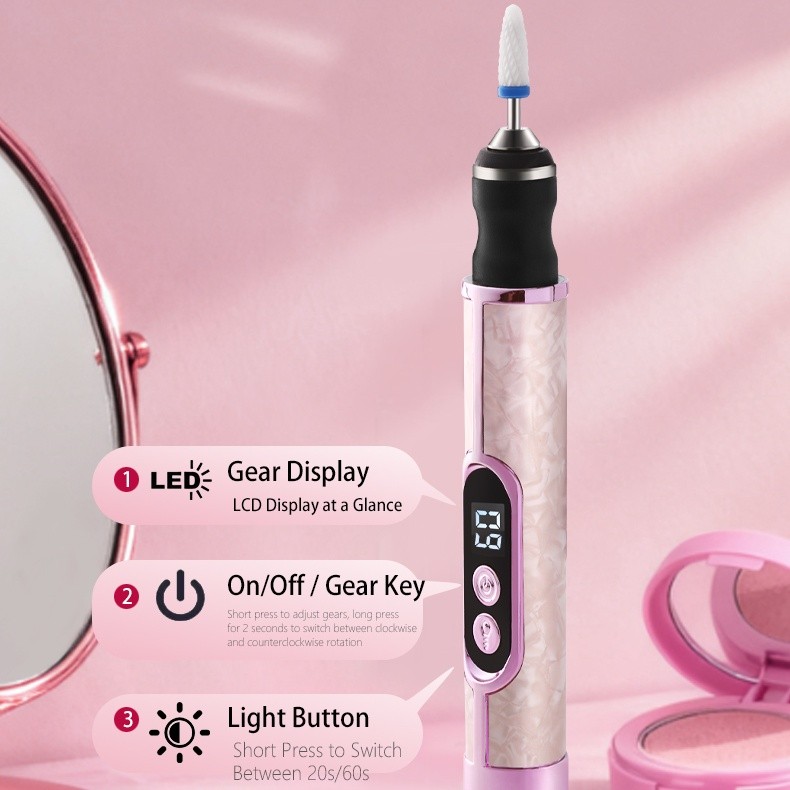 Electric Toe Nail Grinder Drill For Thick Toenails Set Manicure Pedicure Tools