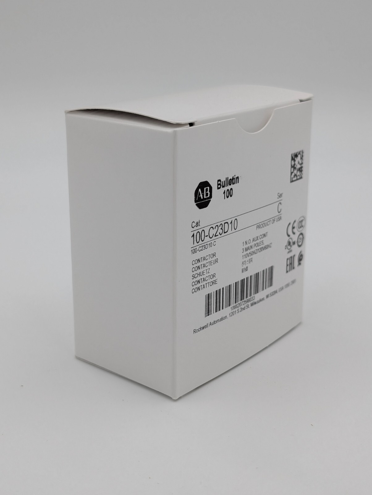 Allen-Bradley 100-C23D10 /C IEC Contactor, 110/120 VAC, 3-P, 23A New USA STOCK