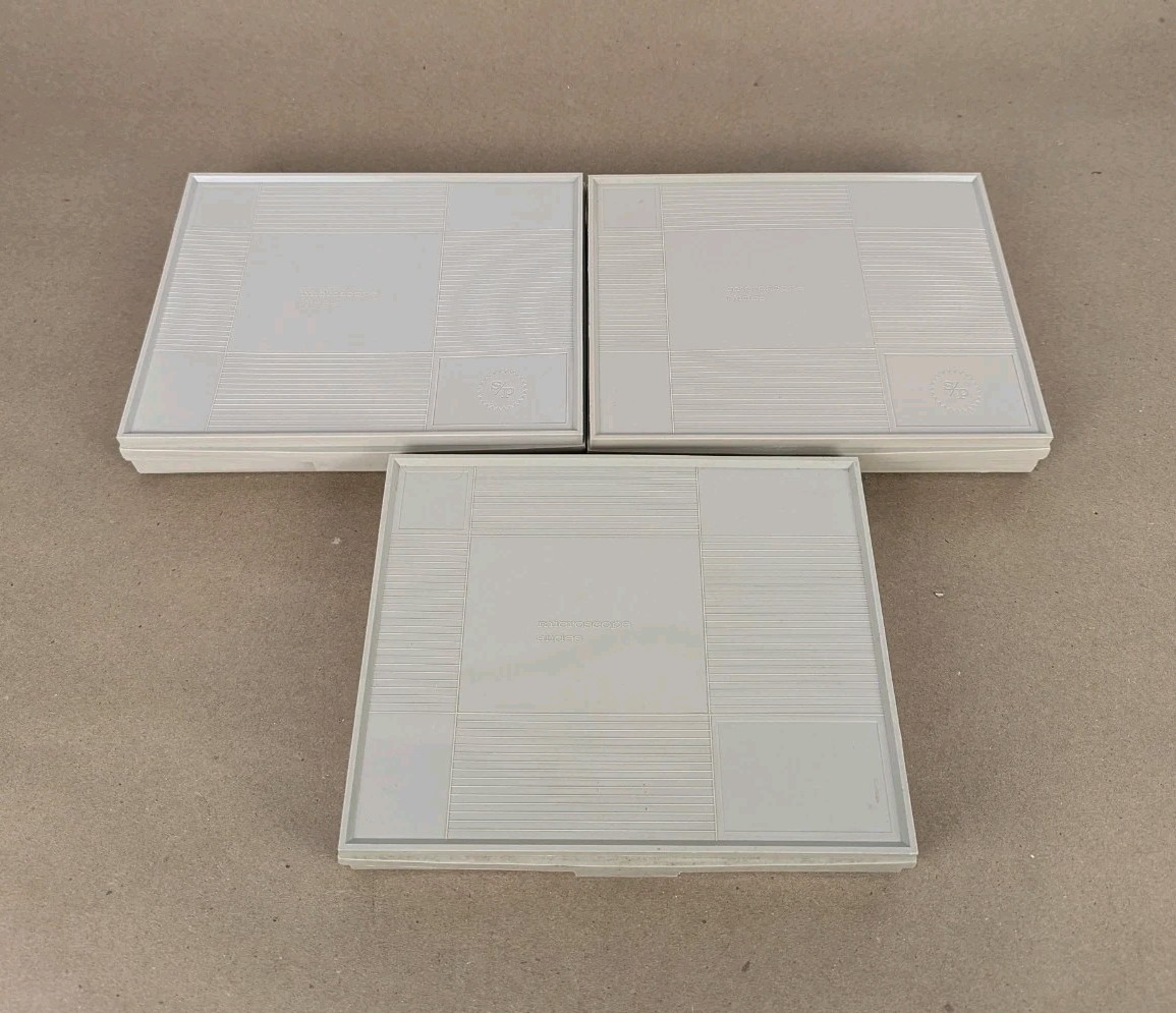 VTG 3x Scientific Products 100 Microscope Slide Storage Box Holder Organizer USA