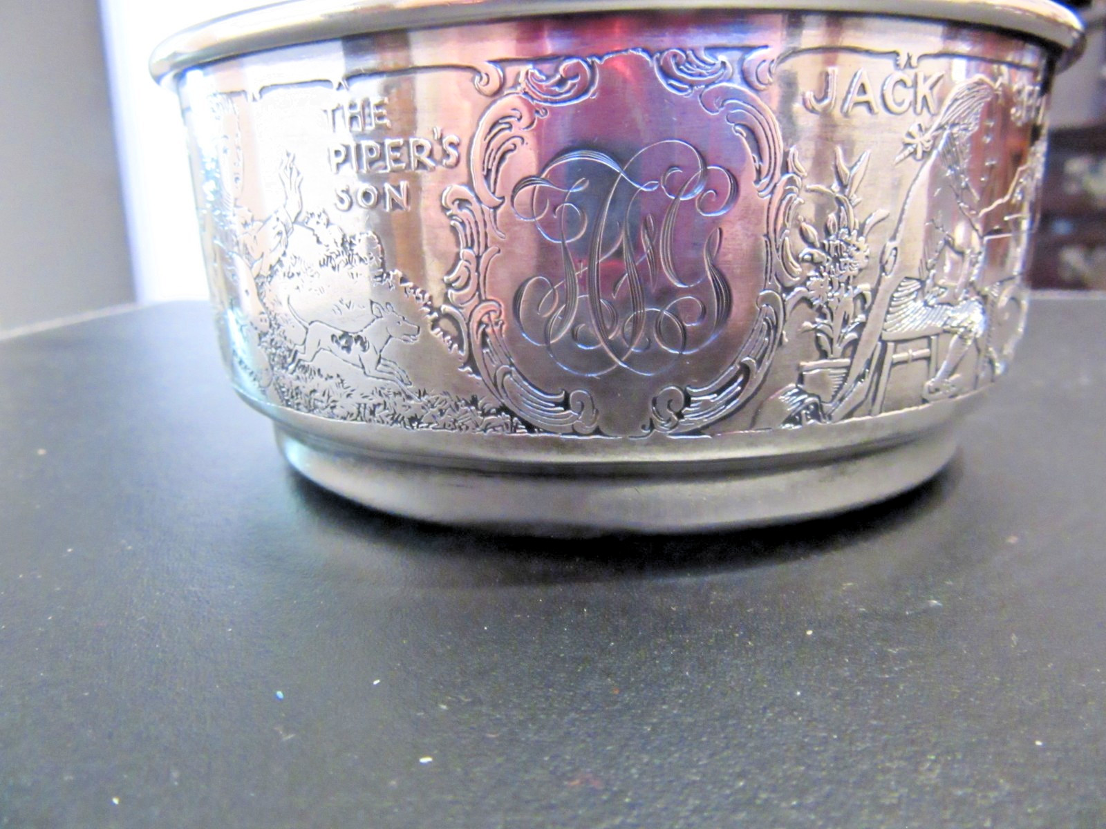 Kerr Sterling 1399 Baby Child Bowl With Engraved Stories Nursery Themes 5.1 Oz