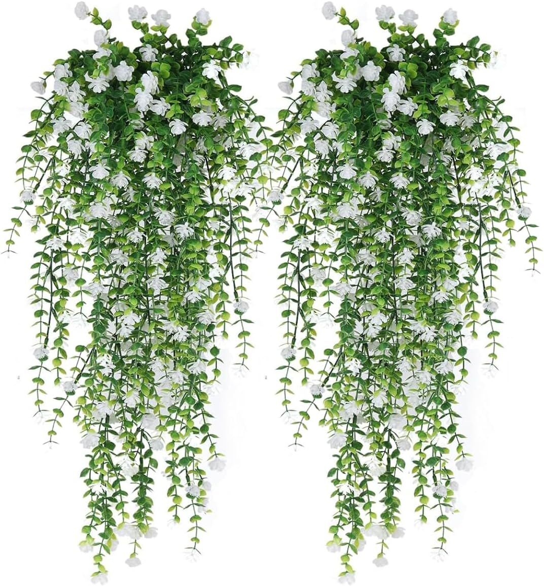 3pc Artificial Fern Plant Fake Eucalyptus Leaf Hanging Flower Vine Home Decor