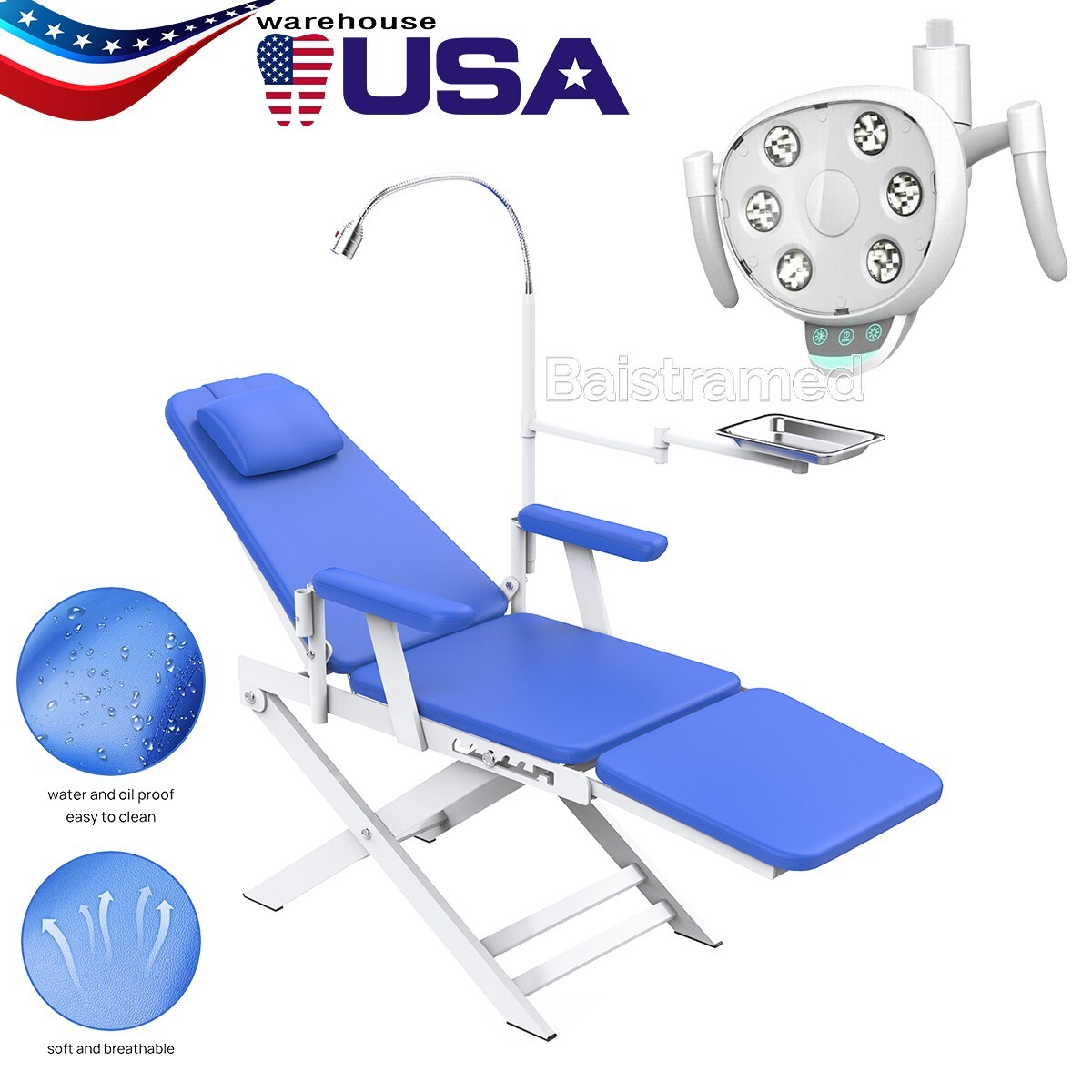 Dental Portable Folding Mobile Chair LED Light / Oral LED lamp