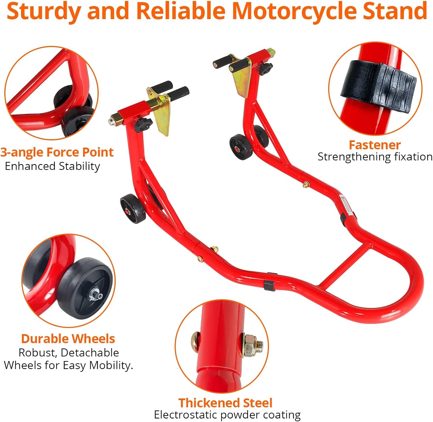 900lbs Motorcycle Front Rear Combo Stand Lift Swingarm Spool Paddock Stand Set