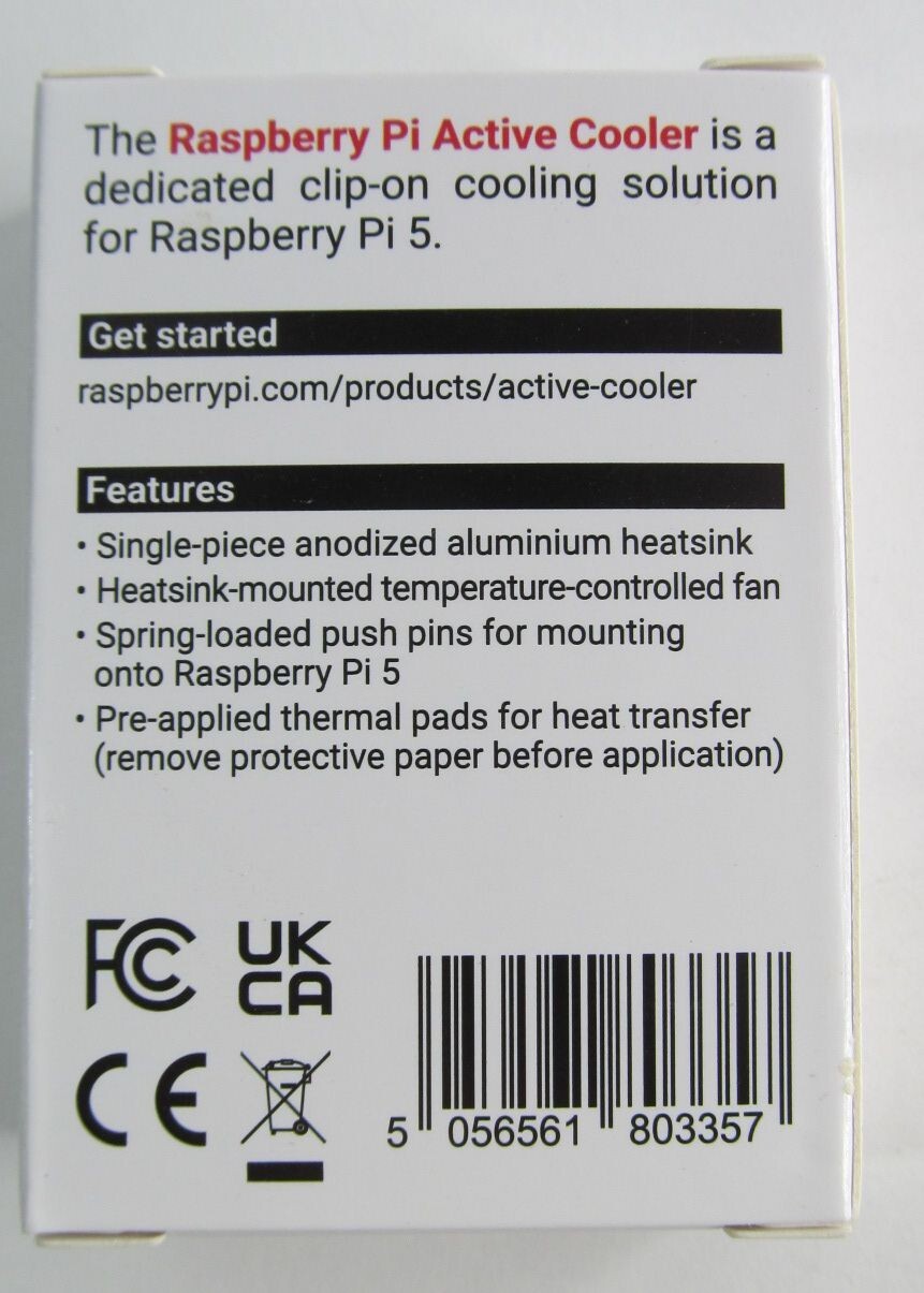 NEW OFFICIAL RASPBERRY SC1148 PI 5 ACTIVE COOLER ALUMINUM HEATSINK COOLING FAN