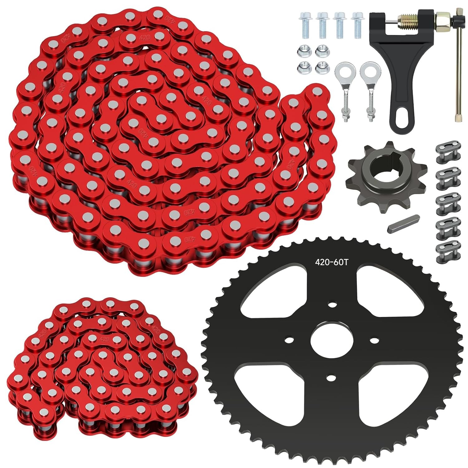 60 Tooth Sprocket 420 Chain Kit For CT200U BT200X Predator 212cc 196cc MB200