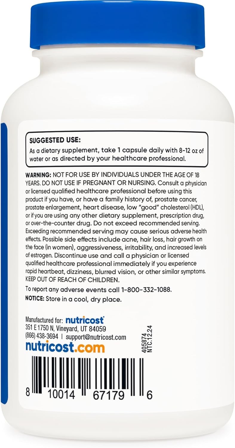 Nutricost DHEA 25mg, 240 Capsules - Gluten Free, Soy Free, Non-GMO, Supplement