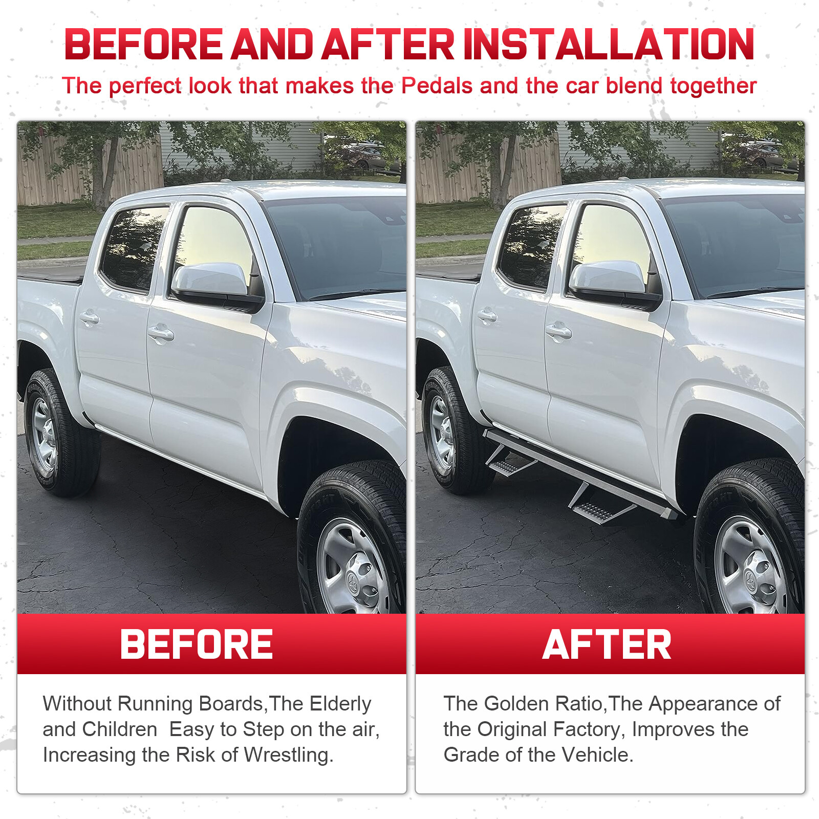 For 15-24 Colorado/Canyon Crew Cab 3" Drop Bar Running Board Step Board BCKA