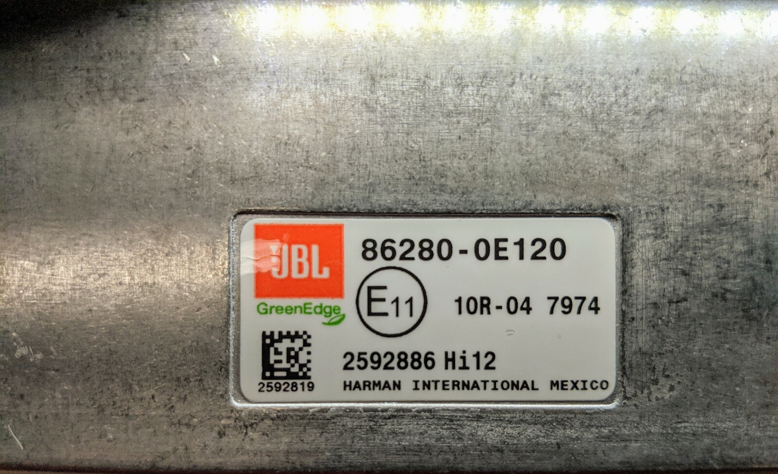 Toyota Highlander JBL amplifier 86280-0E120 2014 2015 2016 2017 2018 refurb amp