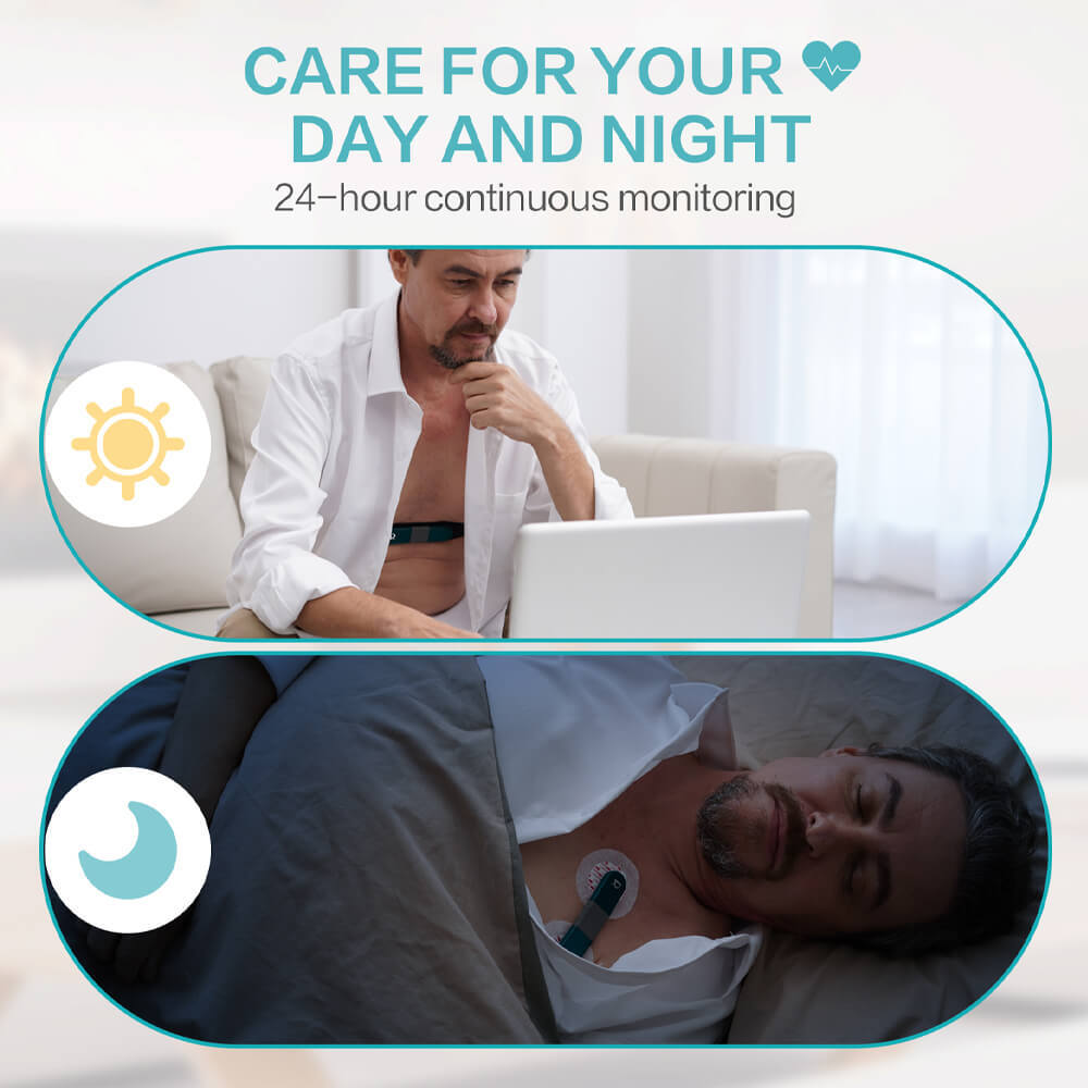 Holter Monitor 24 hours EKG Monitor ECG Recording PC Software Free AI Analysis