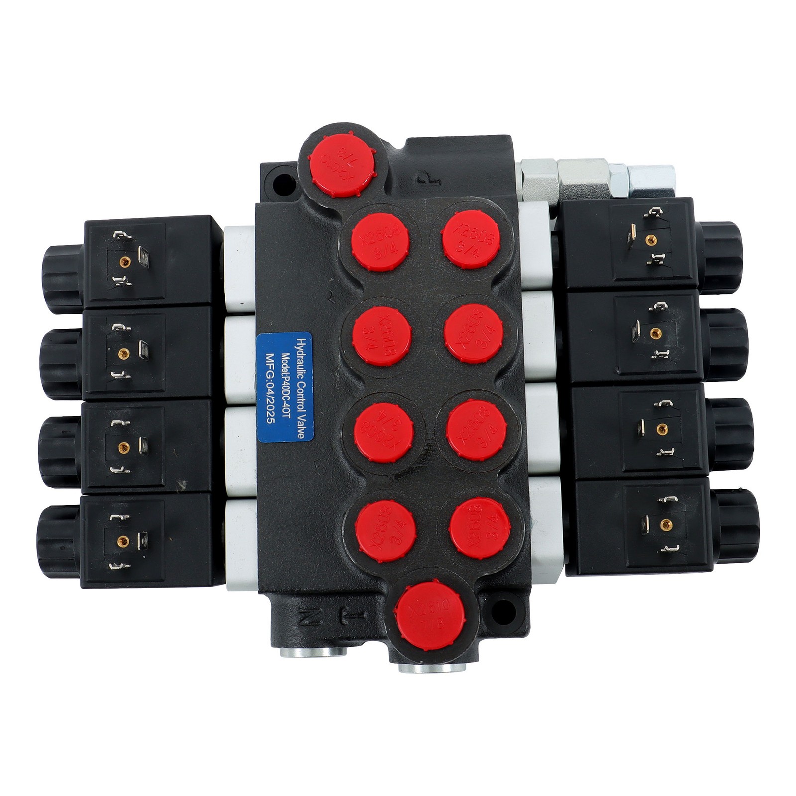 Heavy Duty 4 Spool Hydraulic Control Valve 12V DC 13 GPM 3600 PSI