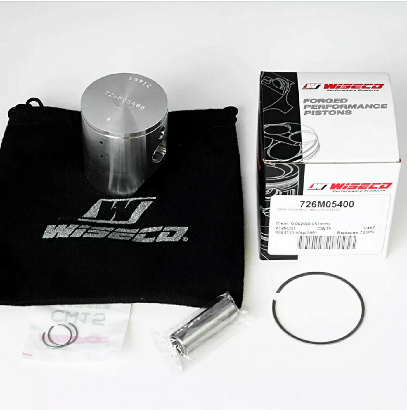 Wiseco Piston Kit & Tusk Top End Gasket Set Yamaha 1998-2001 YZ 125 54mm