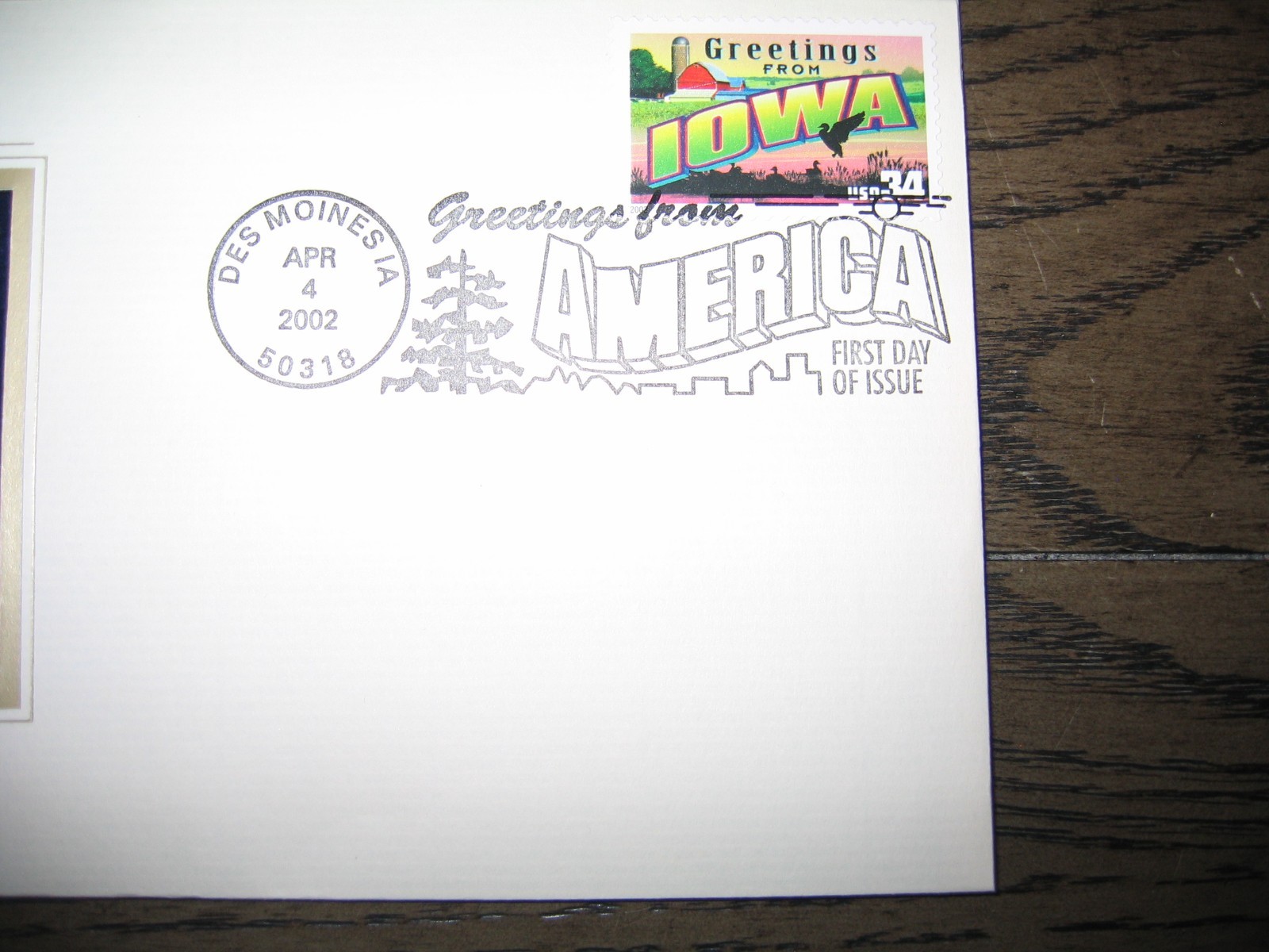 2002 IOWA Greetings From America Replica Gold Stamp Golden COVER