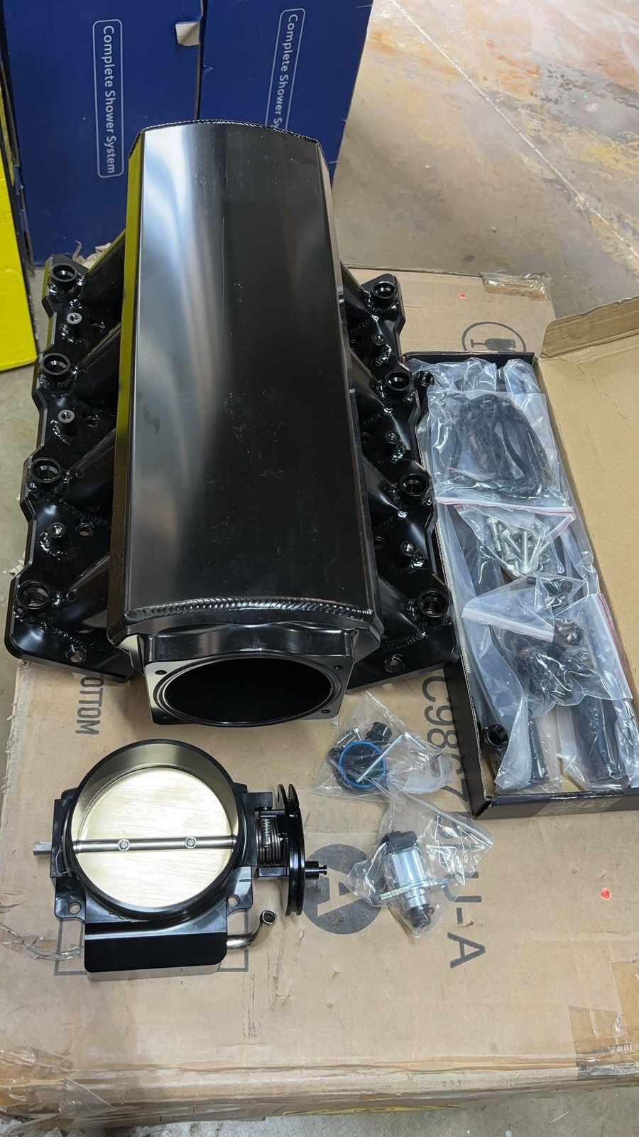 92mm high Intake Manifold LS1 LS2 LS6 4.8L 5.3L 5.7L w/ Fuel Rail Throttle Body