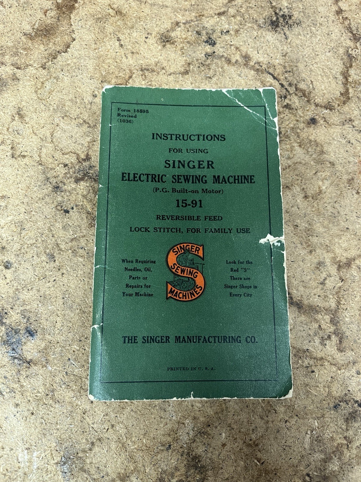 Vntg Singer Electric Sewing Machine Instructions Manual Booklet 15-91 Replace