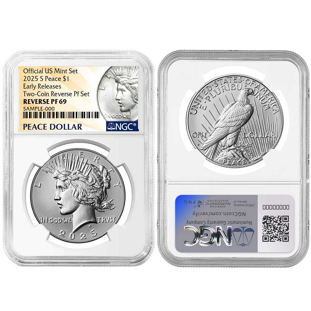 Presale - 2025-S Reverse Proof $1 Morgan and Peace Silver Dollar 2pc Set NGC