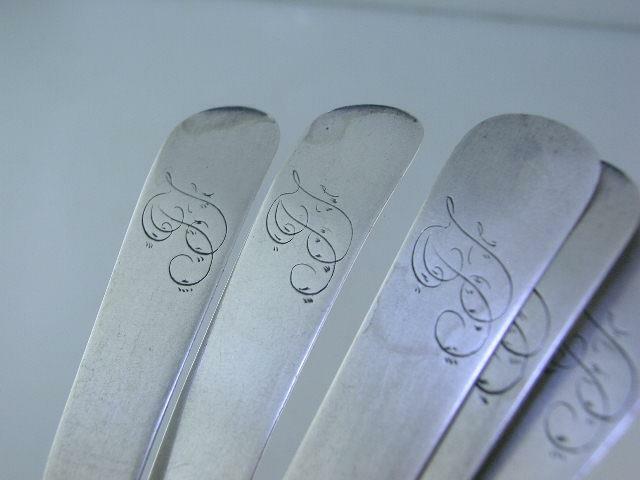 5 Early Coin Silver Spoons STEPHENS BAKER Wilmington North Carolina NC 1800s