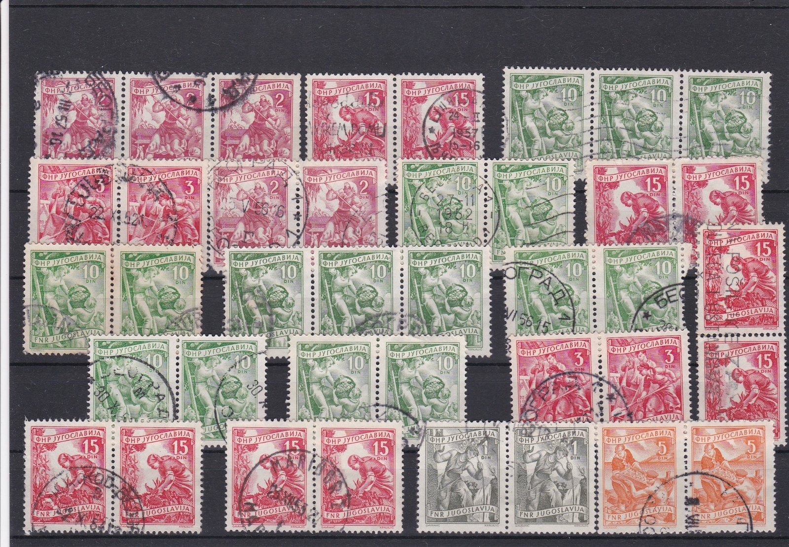 Yugoslavia 1950 Used Stamps Pairs  Ref 29673