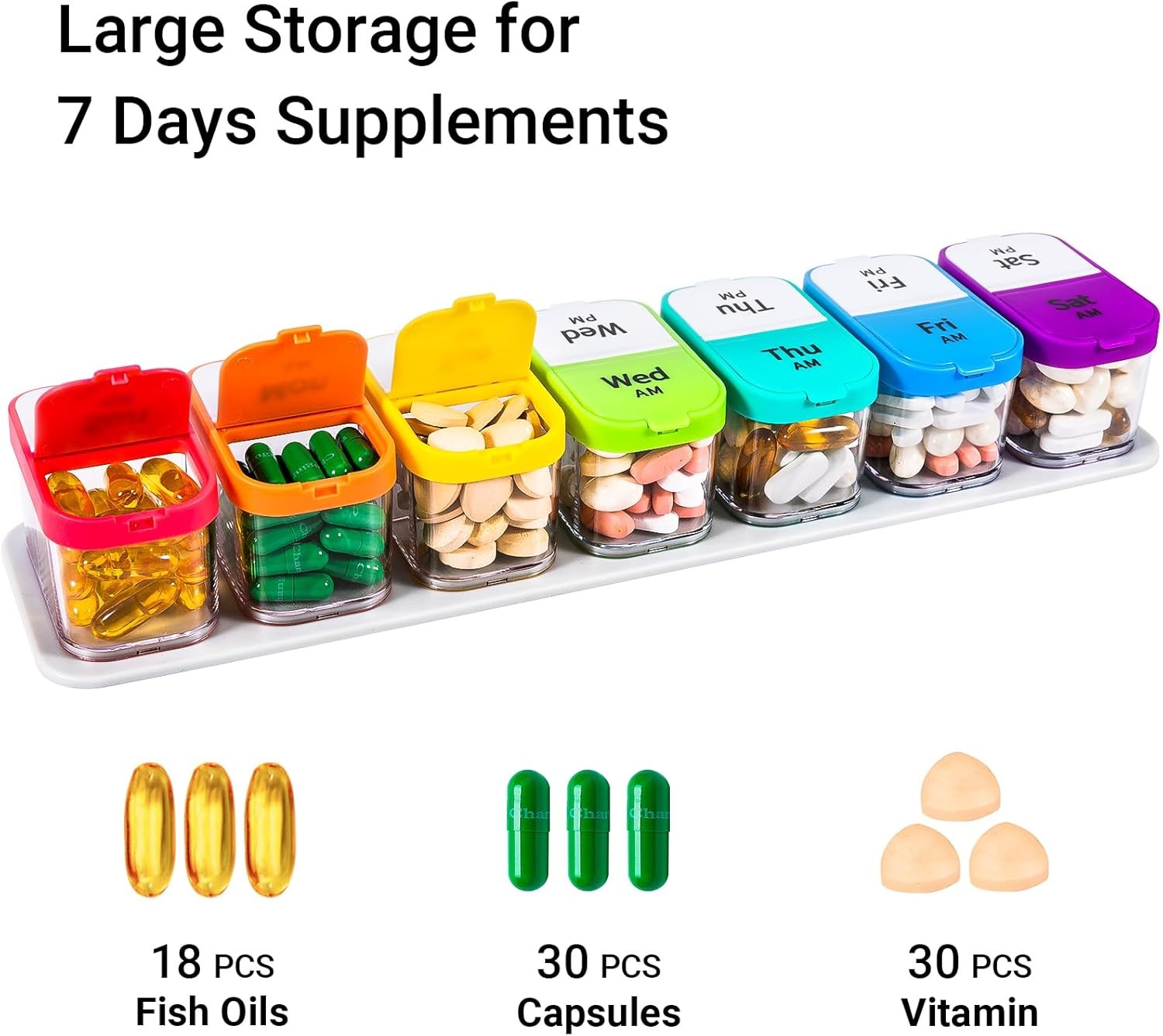 Daviky Extra Large Pill Box Organizer 7 Day, Weekly Pill Box 2 Times a Day,AM PM