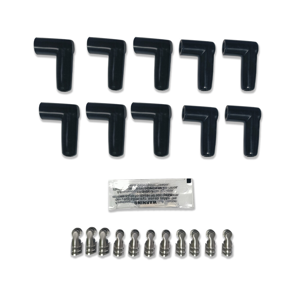 Universal 8.5mm Blue Spark Plug Wires Straight Boots Spiral Core V8