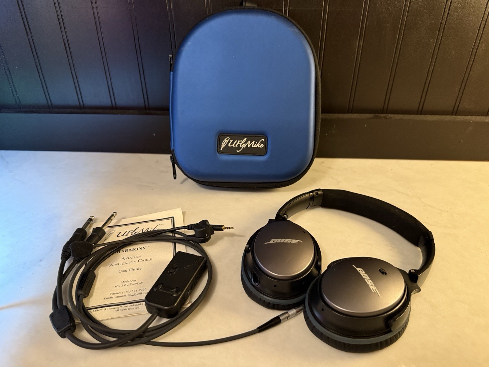 U Fly Mike Aviation Microphone With Bose QC25 Headset