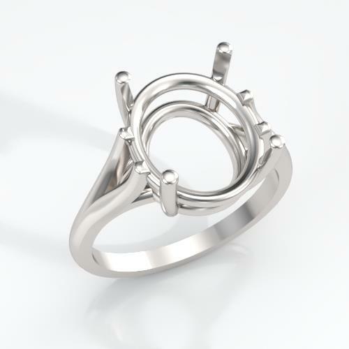 (14x10mm - 20x15mm) Oval Sterling .925 Ring Setting (Ring Sizes 5-11)