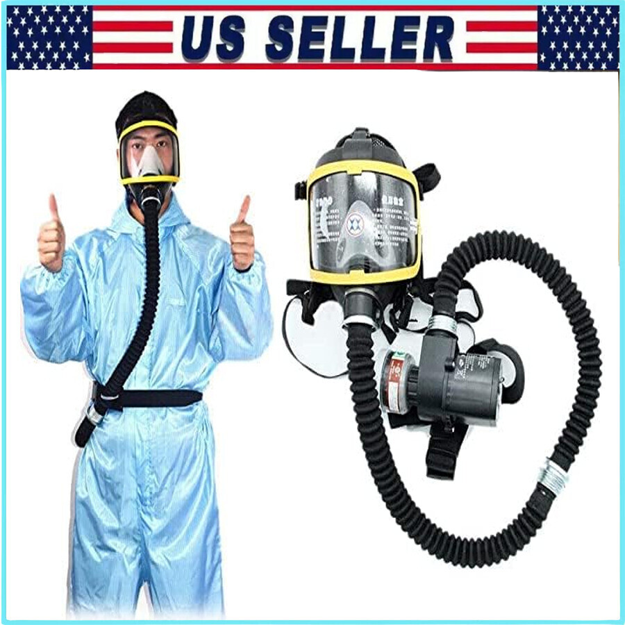 Full Face Gas Mask Flow Respirator Electric Supplied Air Fed Flow System Device