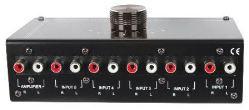 NEW 5 RCA Input Source Audio Selector.Stereo Switch Inputs.change Amplifier.CD.