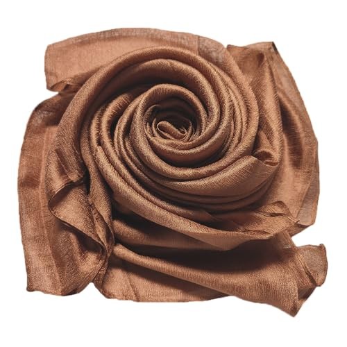 Scarves for Women Lightweight Sheen Scarf Elegant Pashmina Shawls and D-brown