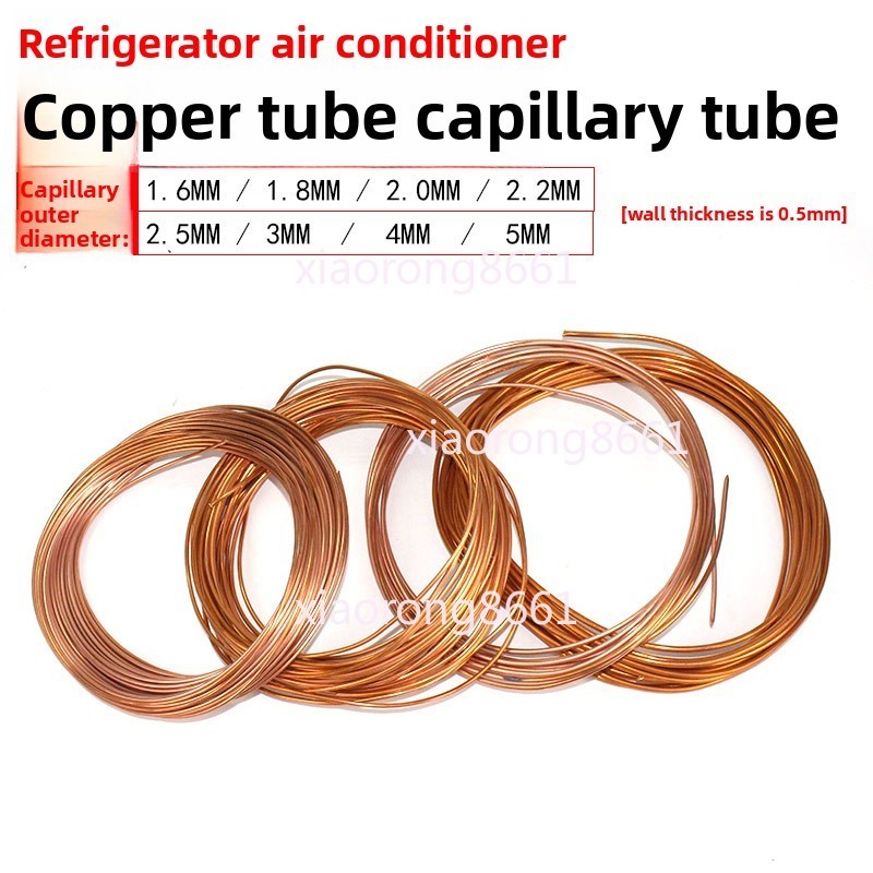 Refrigeration Tubing Copper Tubing Coil Capillary OD1.6 /1.8 /2.5 /3.0 /9.52mm