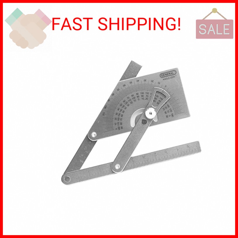General Tools Protractor and Angle Finder #39, Stainless Steel, Outside, Inside,