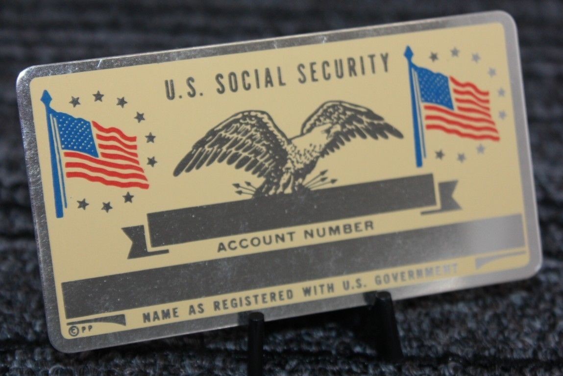Metal US Social Security ID Card Custom Engraved [080CHR]
