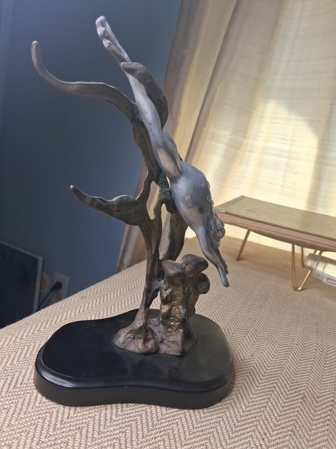 Vtg Frog Diving Figure Sculpture w/Base San Pacific International,SPI, Rare Item