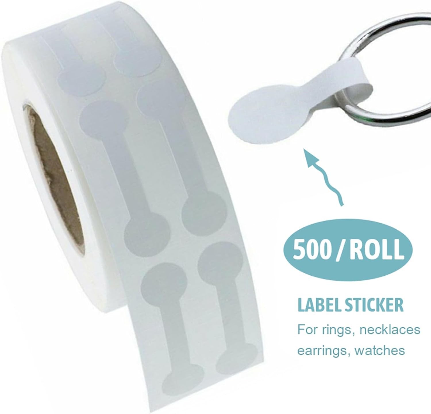 1000pcs Jewelry Price Tags Merchandise Barbell Price Stickers Jewelry Size