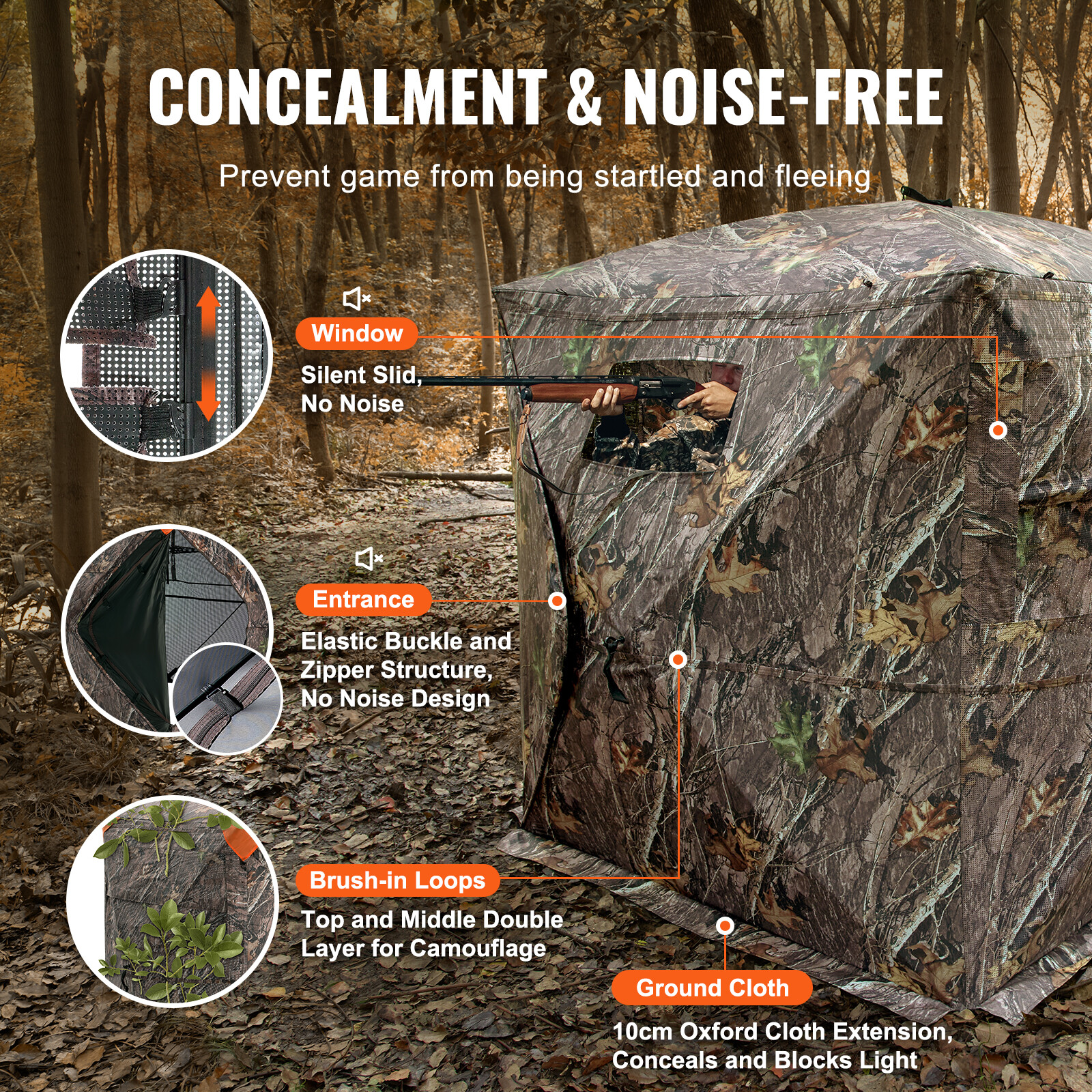 VEVOR 270° See Through Ground Hunting Blind, 2-3 Person