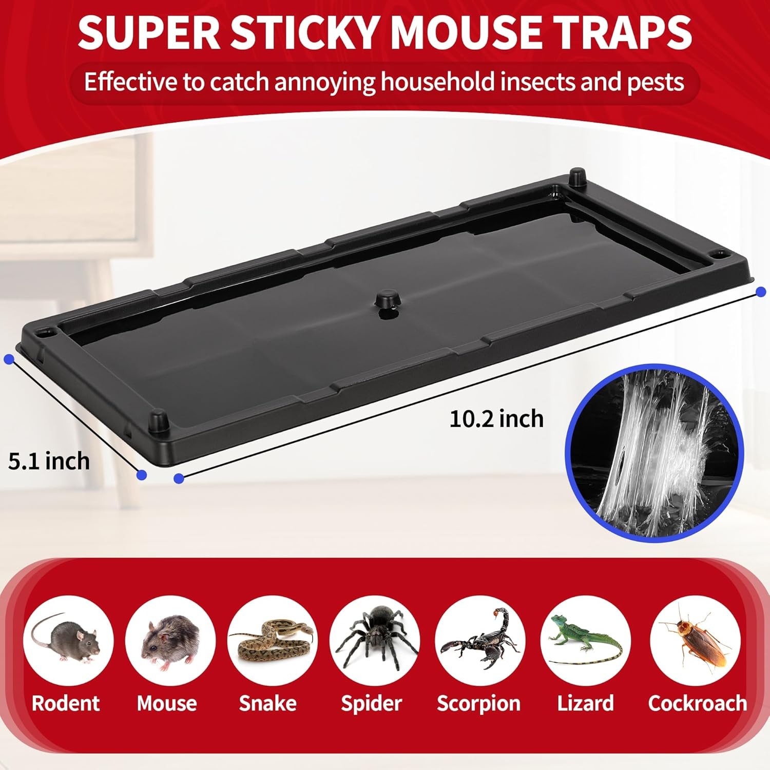 Mouse Glue Traps 6 Packs Large Glue Traps for Mice and Rats Indoor Sticky Traps