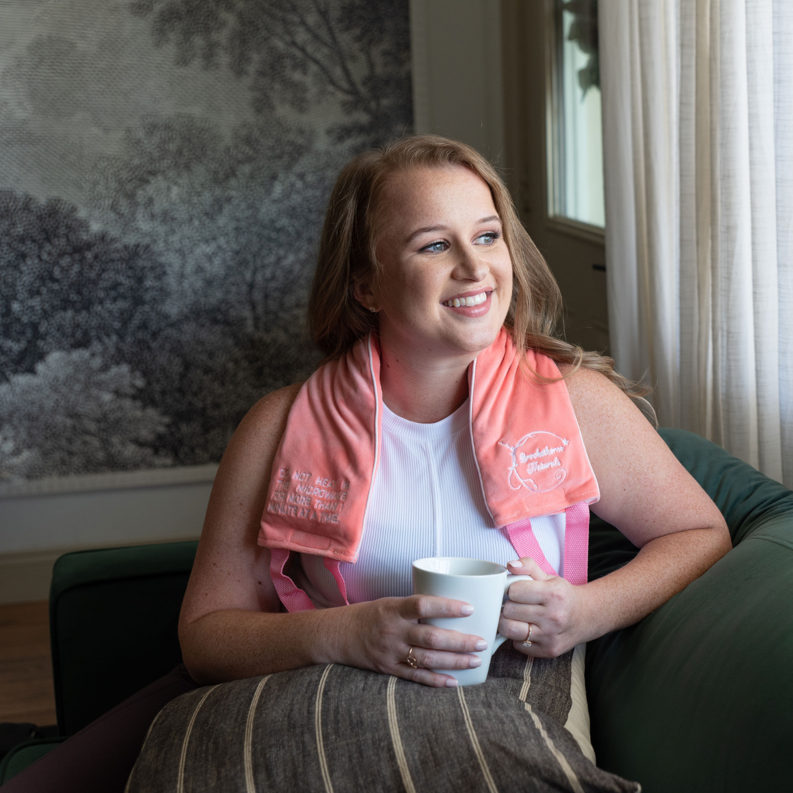 Microwave Heating Pad - Heated Neck Wrap - Clay Beads & Lavender for Moist Heat