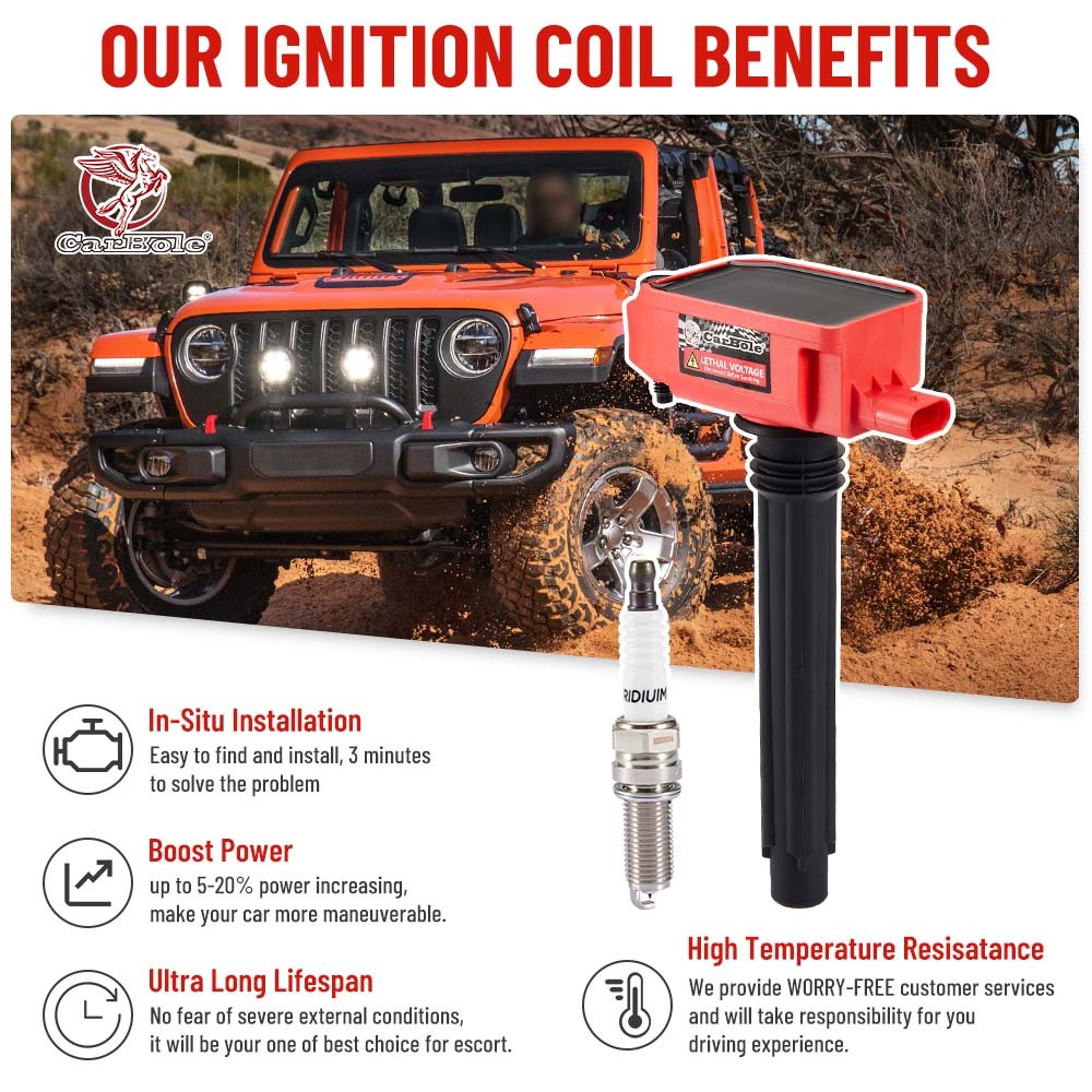 6 Pack Ignition Coil + 6 Spark Plug For 3.6L 2011-2025 Chrysler Dodge Jeep Ram